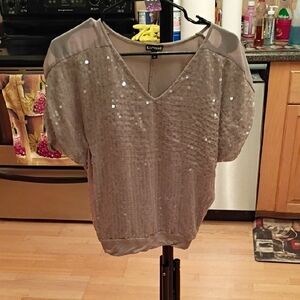 Luxe Silver Sequin Blouse